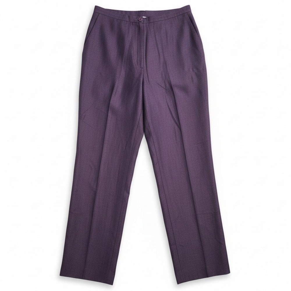 VTG ALBERT NIPON Womens 8 Purple Wool Mohair Blend Straight Dress Pants $545